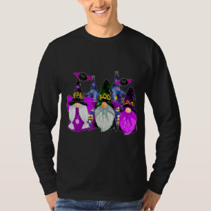 3 Halloween Gnomes Purple Gnome Vampire Gnome Witc T-Shirt