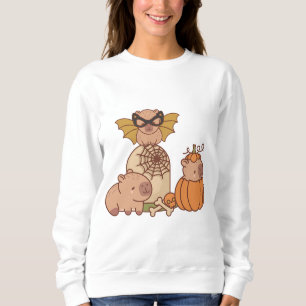 3 Halloween-themed capybaras Sweatshirt