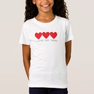 3 hearts in red with Las vegas written underneath T-Shirt