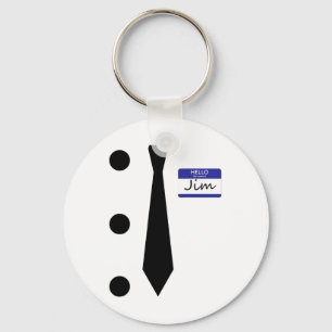 3 Hole Punch Jim Costume Easy Halloween T Shirt  Key Ring