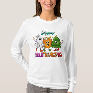 3 Holiday Girl halloween thanksgiving Christmas T-Shirt