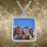 3 Horse Head Sterling Silver Plated Necklace<br><div class="desc">Celebrate strength,  grace,  and freedom with this stunning sterling silver-plated necklace featuring three detailed horse heads. A perfect piece for horse lovers and equestrian enthusiasts. Elegant yet bold,  this necklace adds a touch of rustic charm and personal meaning to any outfit. Great as a gift or personal keepsake.</div>