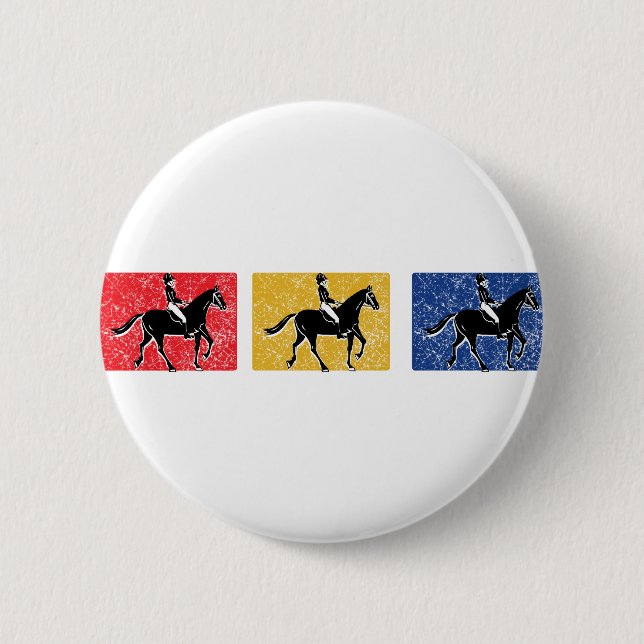 3-Horse-Riders 6 Cm Round Badge (Front)