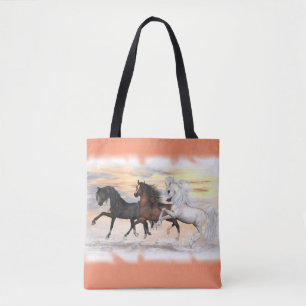 3 Horses All-Over-Print Tote Bag, You Customise