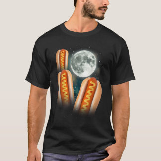 3 Hotdogs Howling At The Moon Unhinged Wieners T-Shirt