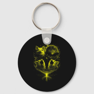 3 howling pig mystic lunar moon eclipse animal3 ho key ring
