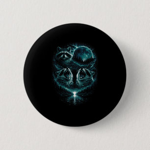 3 howling racoon mystic lunar cold blue moon3 how 6 cm round badge