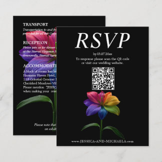 🌈3‑in‑1 Digital RSVP + Details + Adults‑Only Card