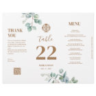 3 in 1 Table number, Menu & thank you card