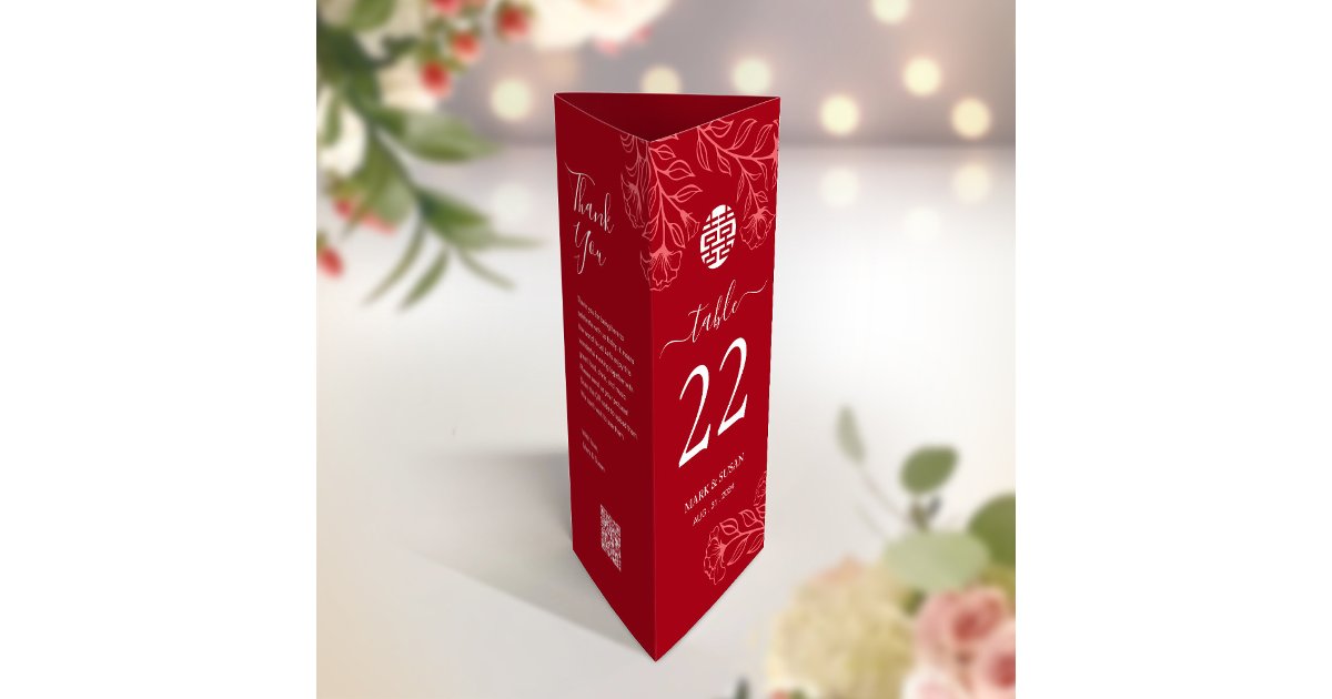 3 in 1 Table number, Menu & thank you card | Zazzle