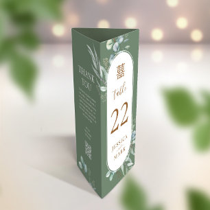 3 in 1 Table number, Menu & thank you card