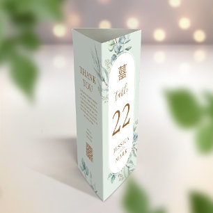 3 in 1 Table number, Menu & thank you card