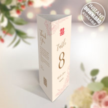 3 in 1 Table Number, Menu & Thank You Note Sign