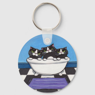 3 in the Tub - Cat Keychain