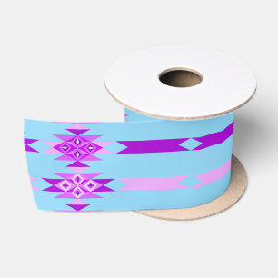 3 Inch Desert Diamonds on Blue Satin Ribbon