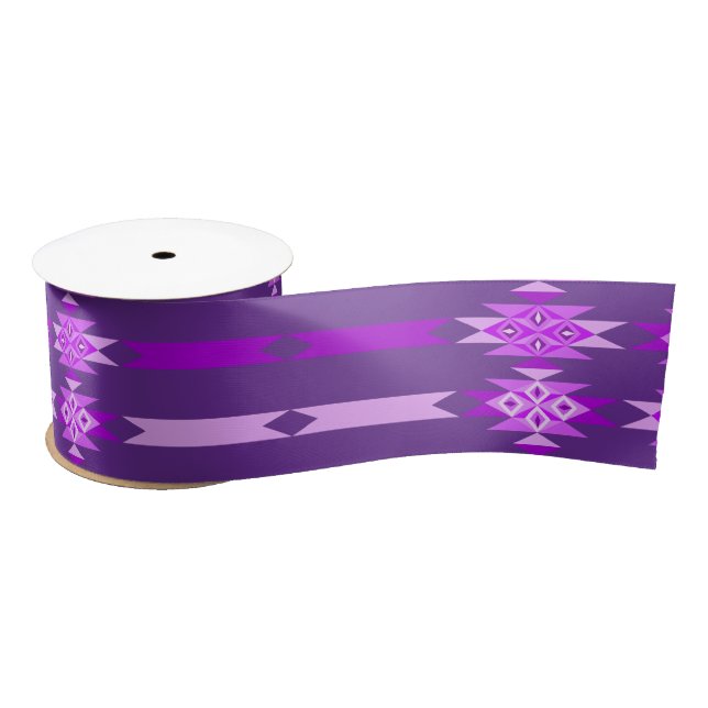 3 Inch Desert Diamonds on Purple Satin Ribbon (Spool)
