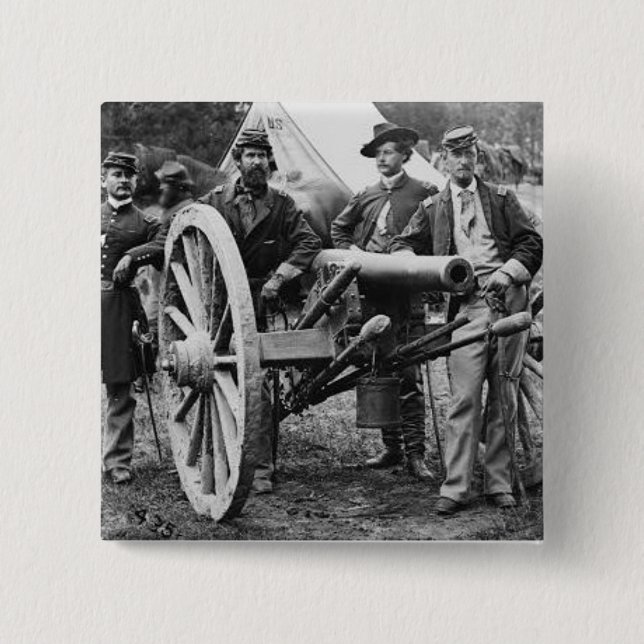 3 inch Ord Rifle Cannon - Civil War 15 Cm Square Badge (Front)