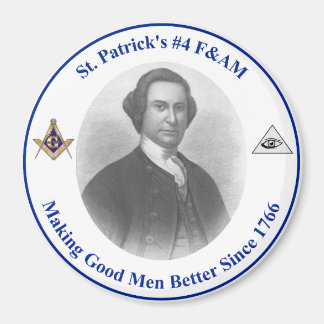 3 inch round magnet with St. Patrick's logo