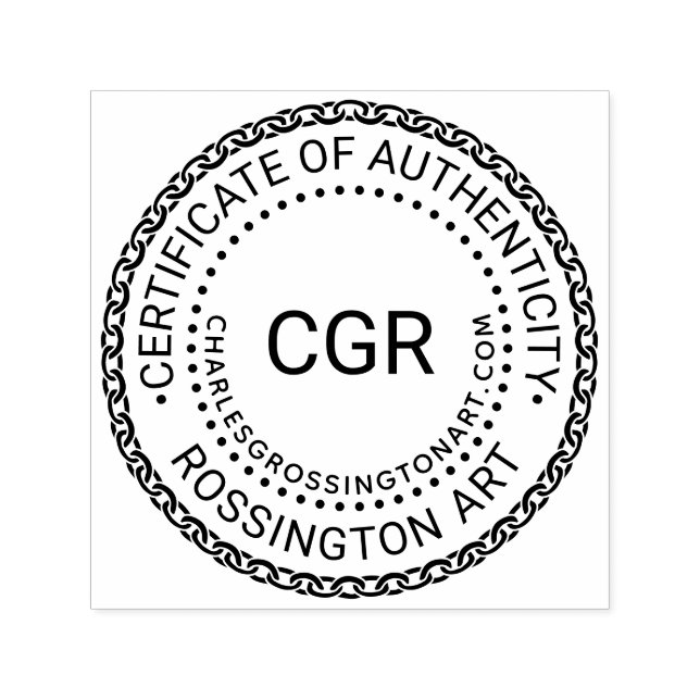 3 Initial Certificate of Authenticity #8 Name URL Self-inking Stamp (Design)