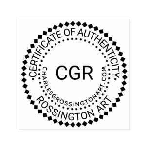 3 Initial Certificate of Authenticity Name URL #6 Self-inking Stamp