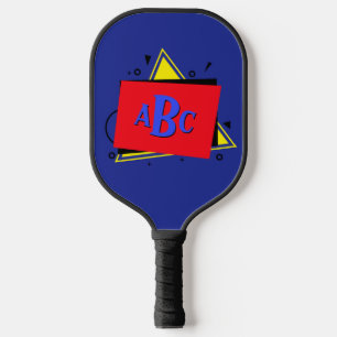 3 Initial Letters Monogram Geometric Colour Layers Pickleball Paddle