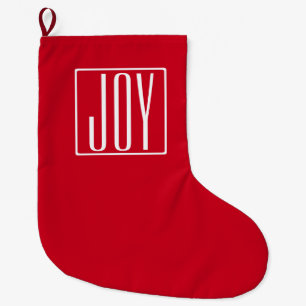 3 Initials/Letters Monogram   Red & White Large Christmas Stocking