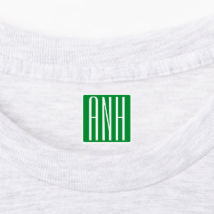 3 Initials Monogram   Green & White
