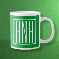 3 Initials Monogram | Green & White