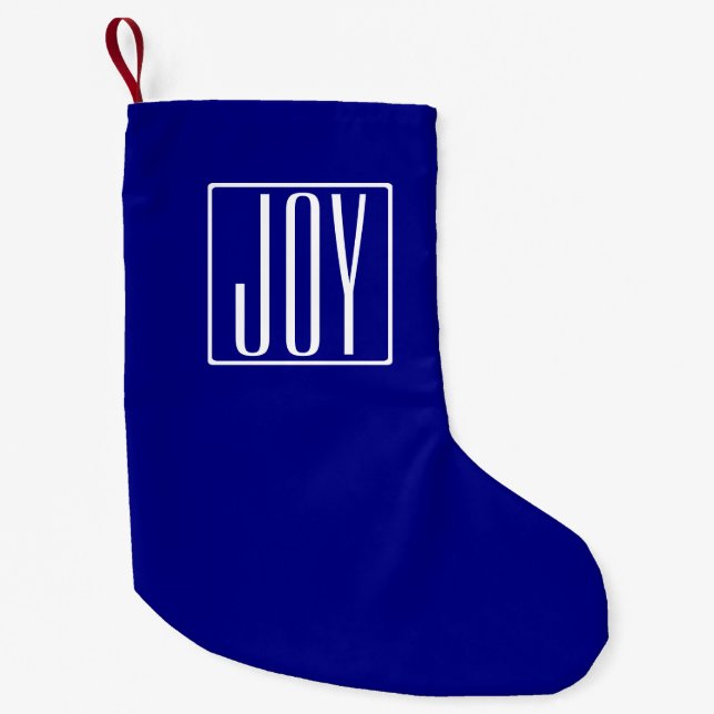3 Initials Monogram | Navy Blue & White Small Christmas Stocking (Front)