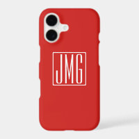 3 Initials Monogram | Red & White (or diy colour)