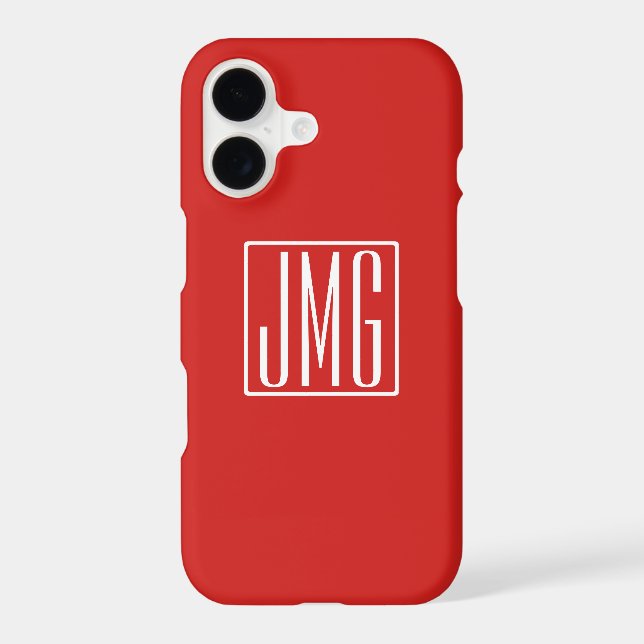 3 Initials Monogram | Red & White (or diy colour) (Back)