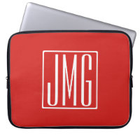 3 Initials Monogram | Red & White (or diy colour)