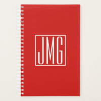 3 Initials Monogram | Red & White (or diy colour)