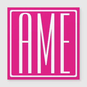 3 Initials Monogram   White On Hot Pink