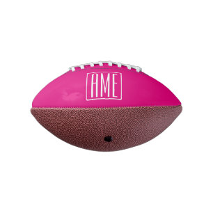3 Initials Monogram White On Hot Pink American Football