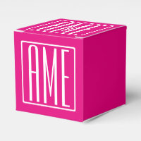 3 Initials Monogram | White On Hot Pink