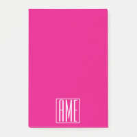 3 Initials Monogram | White On Hot Pink