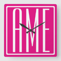3 Initials Monogram | White On Hot Pink