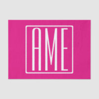 3 Initials Monogram | White On Hot Pink