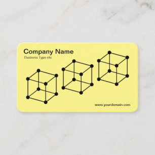 3 Isometric Cubes - Black on Lt Yellow Business Card