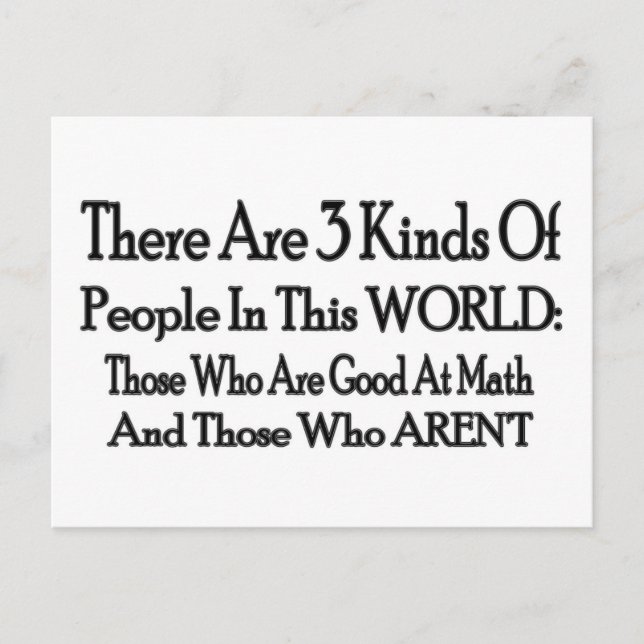 3 Kinds Of People Postcard (Front)