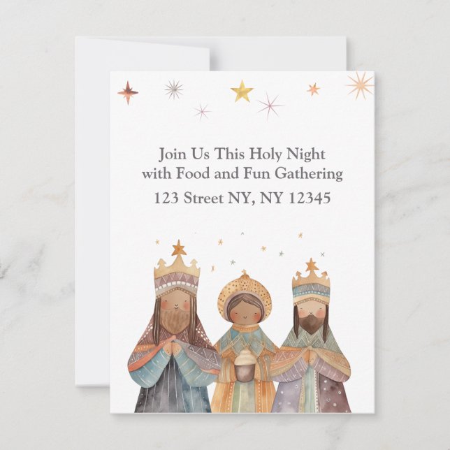 3 Kings Christmas Card or invitation  (Front)