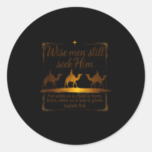 3 Kings Religious Christmas Wise Men Still Seek Hi Classic Round Sticker