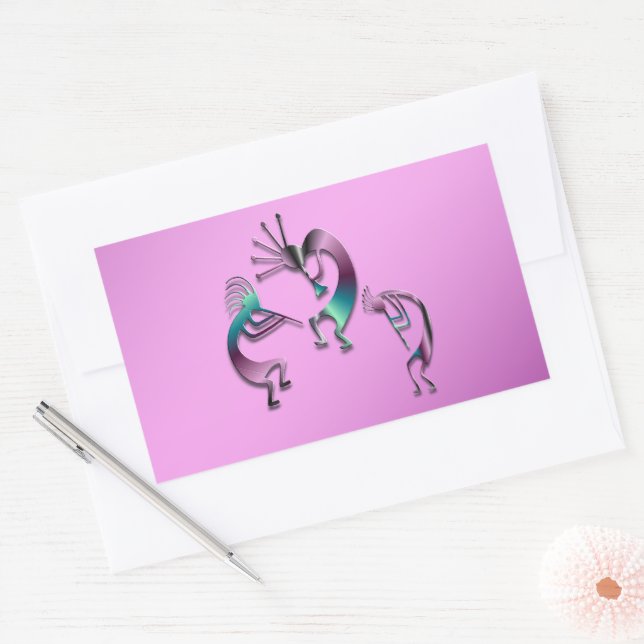 3 Kokopelli 107 Rectangular Sticker (Envelope)