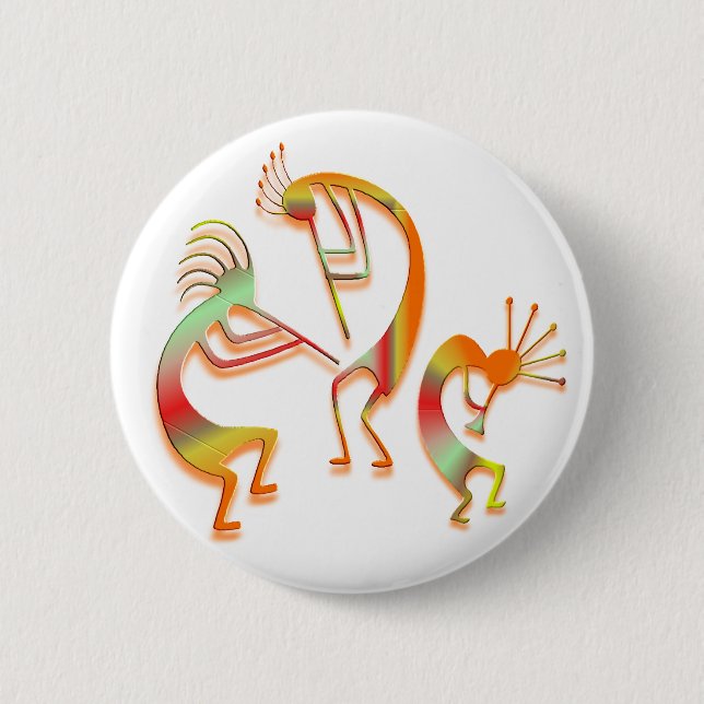3 Kokopelli #51 6 Cm Round Badge (Front)