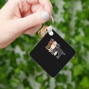 3 Labrador Retrievers Wearing USA Glasses Brown Bl Key Ring