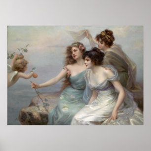 3 Ladies and Angel Poster