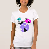 3 Ladybugs in Purple Pink and Blue