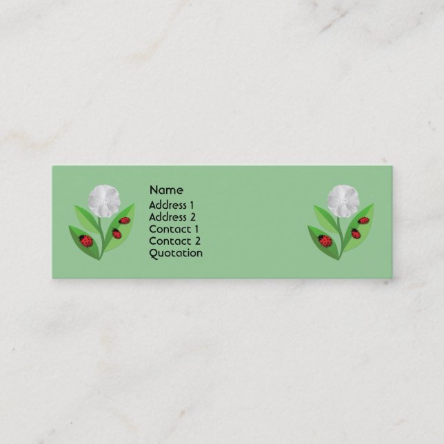 3 Ladybugs Mini Business Card (Front)