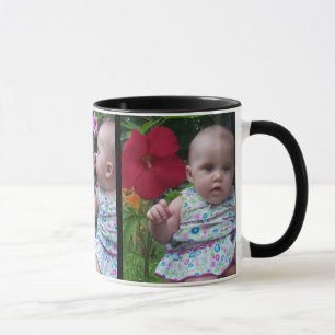 3 Large Photos Black Background Easy Upload Gift Mug